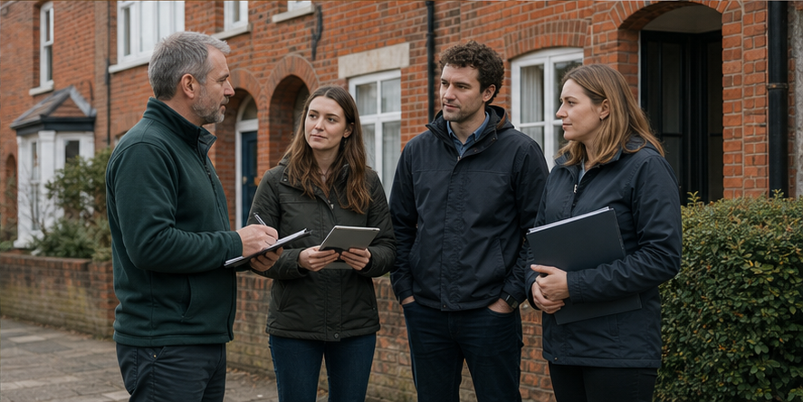 Cucumber Eco energy consultants and engineers outside a British property