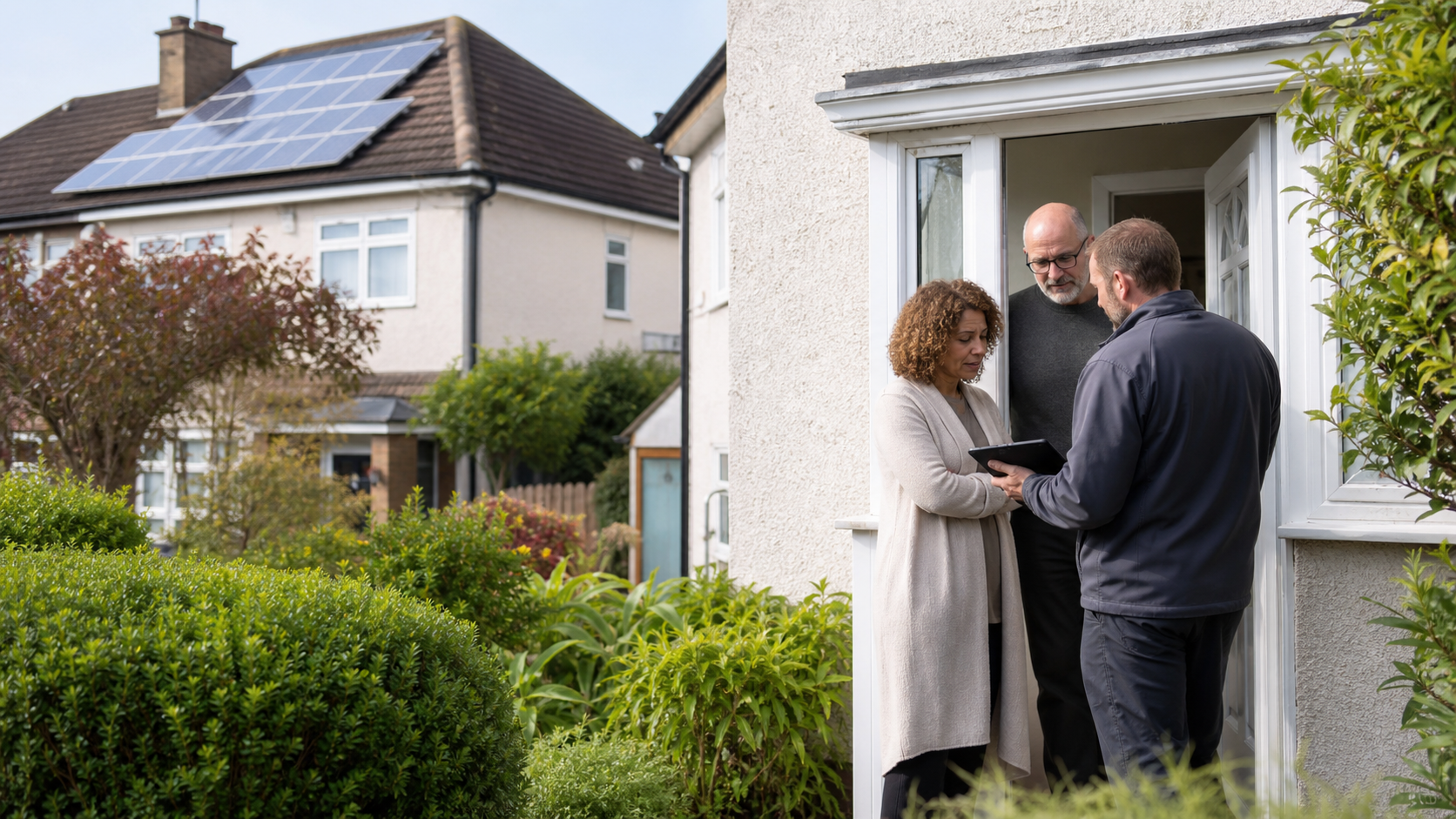 Household discussing current home energy grants