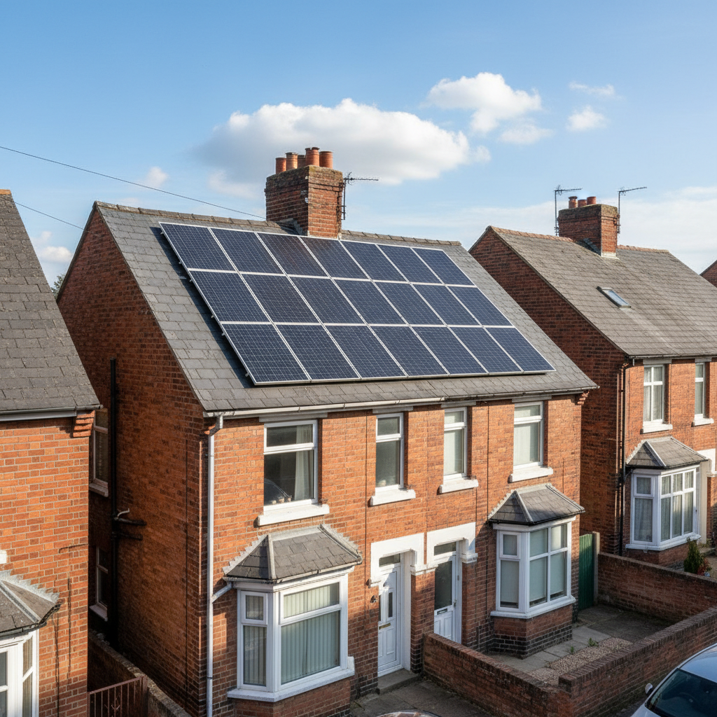 Solar PV panels on UK home